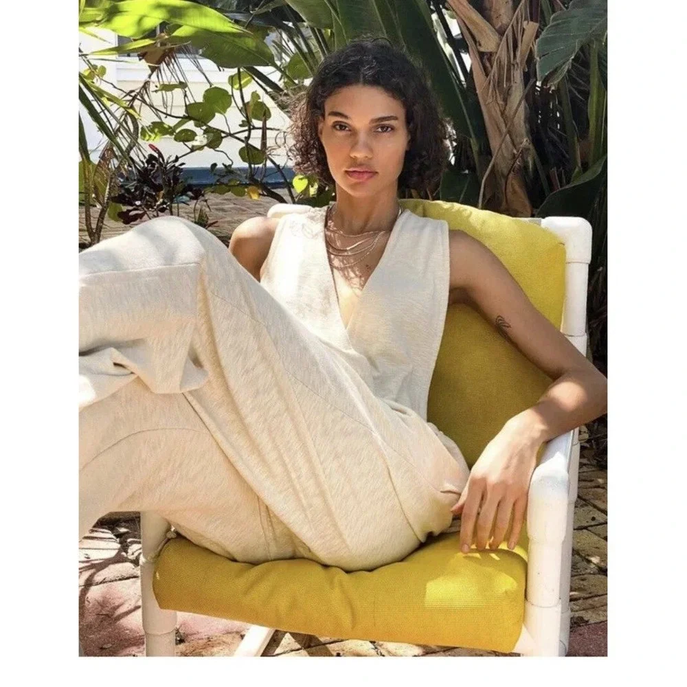 Free People‎ Let's Chill One Piece Jumpsuit in Ecru Tan Size XS Laggenlook